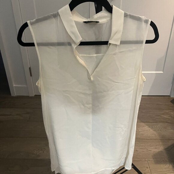 Massimo Dutti XS White Sleeveless Blouse - Picture 3 of 5